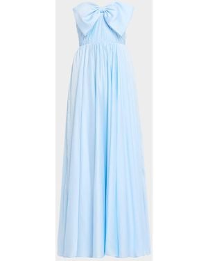 As It May Lunette Strapless Bow-Front Gown - Blue