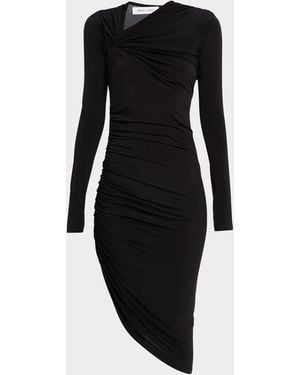 Prabal Gurung Asymmetric Twisted Shoulder Midi Dress - Blue