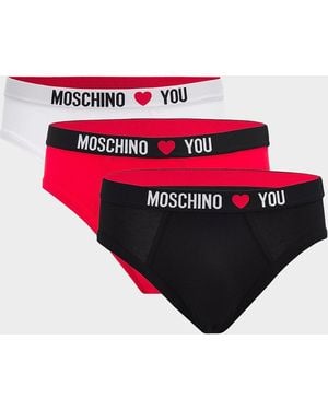Moschino Apos;S My Valentine Stretch-Jersey Variety Brief 3-Pack - Red