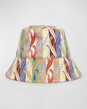 Etro Print Canvas Bucket Hat - White