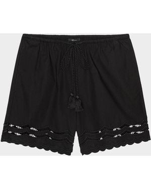 Rails Armanda Embroidered Drawstring Shorts - Black