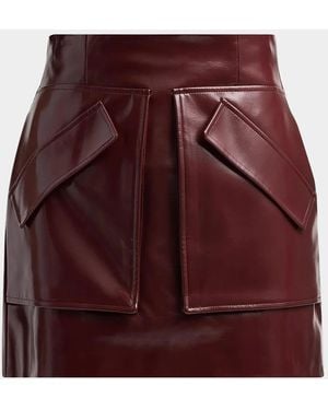AKNVAS Cherry Faux Leather Mini Skirt - Purple