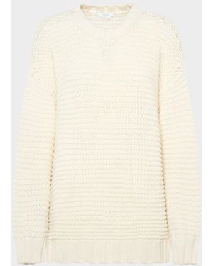 Malo Emma Cashmere Chainette Knit Crewneck Sweater - Natural