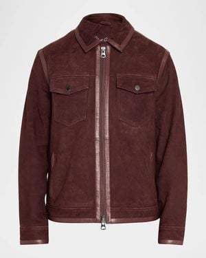 Robert Graham Apos;S Holmrook Suede Shirt Jacket - Brown