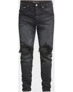 Purple P002 Blowout Slim Jeans - Blue