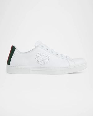 Gucci Ace 2.0 Interlocking Logo Leather Sneakers - White