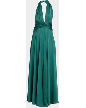 Ramy Brook Jasmine Backless Plunging Gown - Green