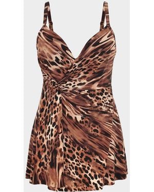 Miraclesuit Ocicat Adora Swim Dress - Brown
