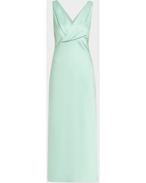 Jason Wu Sleeveless Bias-Cut Crepe Satin Maxi Dress - Green