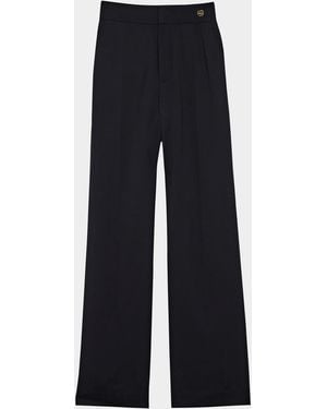 Callas Milano Sydney Straight-Leg Tropical Suiting Pants - Blue