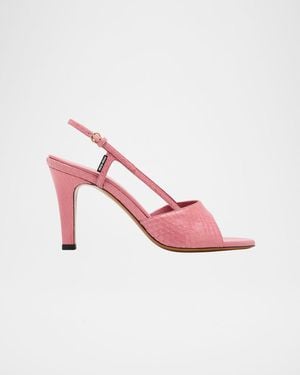 Miu Miu Ayer Snake Slingback Sandals - Pink