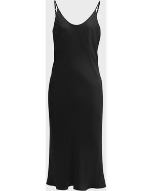 Lunya Backless Washable Silk Mini Slip Dress - Black
