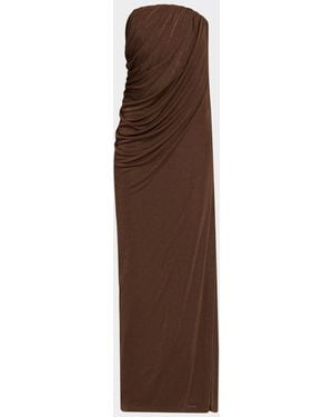 Anna Quan Zella Draped Strapless Dress - Brown