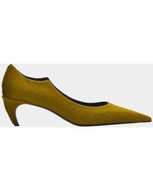 KHAITE 50Mm Valerie Calf Hair Pumps - Yellow