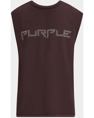 Purple Apos;S Logo Cotton Jersey Tank - Brown