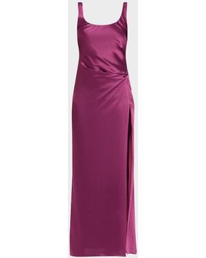 Anna Quan Etta Satin Column Dress - Purple
