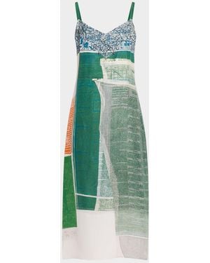Jason Wu X Robert Rauschenberg Platter-Print Midi Slip Dress - Green