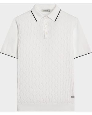 Bugatchi Apos;S Zigzag Cotton-Blend Polo Shirt - White