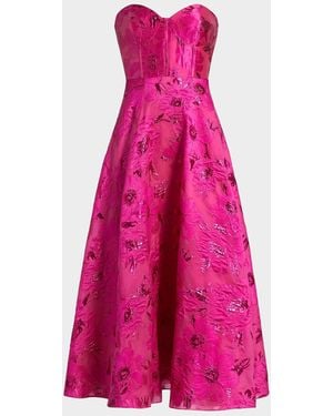 As It May Keyla Jacquard Strapless Midi-Dress - Pink