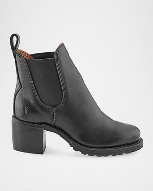 Frye Sabrina Leather Chelsea Boots - Black