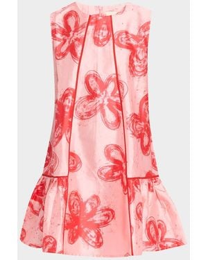 LOVEBIRDS Talis Floral-Print Flounce Mini Dress - Pink
