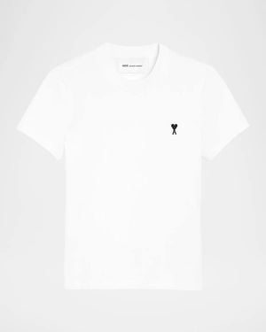 Ami Paris Logo Cotton T-Shirt - White