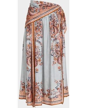 Zimmermann Aster Scarf Midi Skirt - White