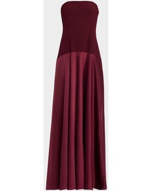 ONE33 SOCIAL The Vivienne Strapless Drop-Waist Gown - Red