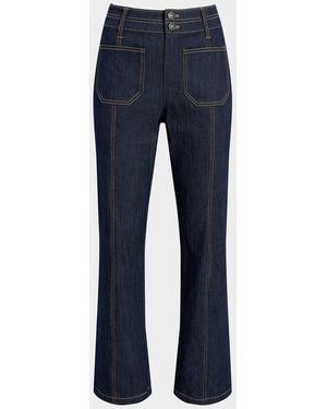 Cinq À Sept Dorothea Denim Patch Pocket Pants - Blue