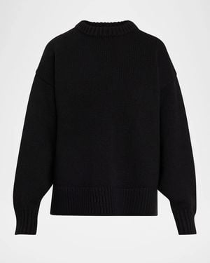 The Row Ophelia Wool-Cashmere Crewneck Sweater - Black