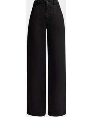 The Row Eglitta Straight-Leg Linen Jeans - Black