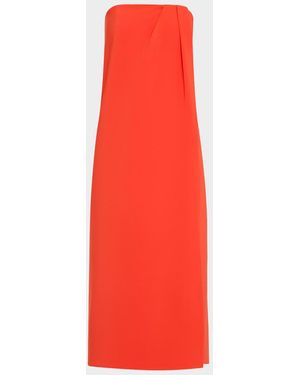 Et Ochs Anika Strapless Draped Midi Dress - Red