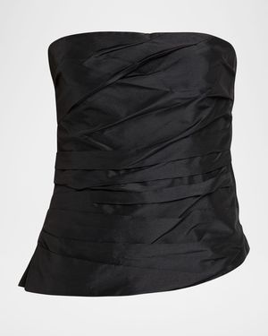Jonathan Simkhai Emerson Ruched Bustier - Black