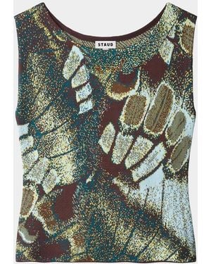 STAUD Veronica Knit Tank Top - Green