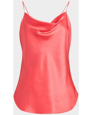 Cinq À Sept Marta Cowl-Neck Silk Camisole - Pink