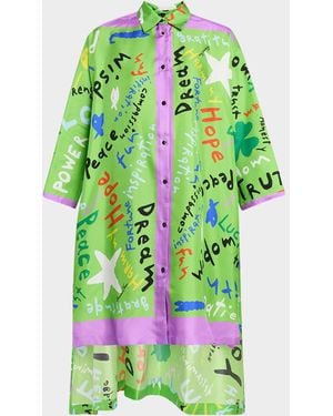 Rianna + Nina Kakanias Silk Blouse Maxi Dress - Green