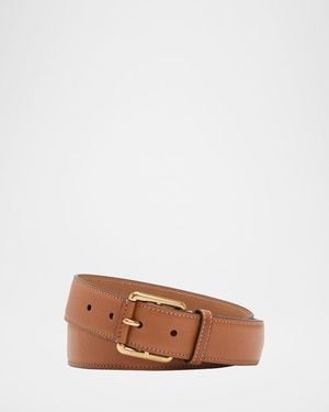Ralph Lauren Roller-Buckle Leather Belt, 35Mm - Brown