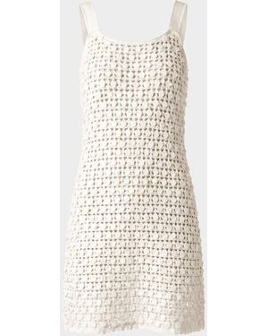 Toccin Lala Embellished Crochet Mini Dress - White