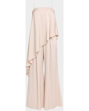 Emanuel Ungaro Jade Draped Wide-Leg Jumpsuit - Natural