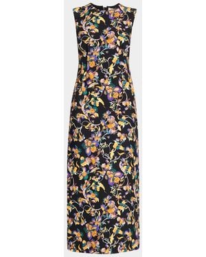 Adam Lippes Ophelia Floral-Print Sleeveless Midi Dress - White
