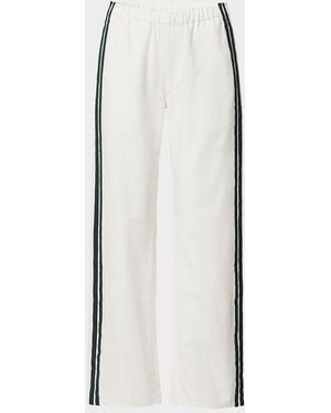 Rag & Bone Featherweight Logan Wide-Leg Denim Track Pants - White