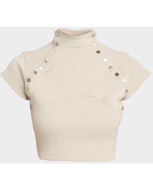 Jane Wade Snap Down Crop Top - Natural