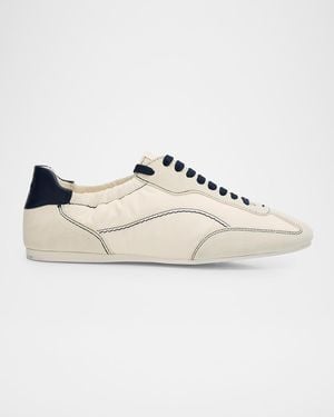 Jonathan Simkhai Georgie Nylon And Suede Low-Top Sneakers - White