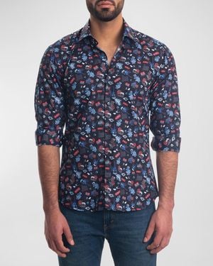 Jared Lang Apos;S Printed Button-Down Shirt - Blue