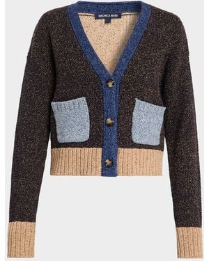 Veronica Beard Josiane Merino Wool-Blend Crop Cardigan - Black