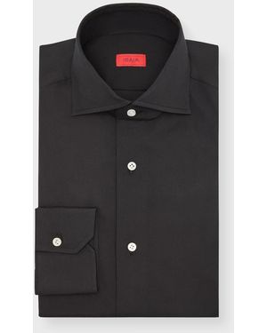 Isaia Broadcloth Dress Shirt - Black