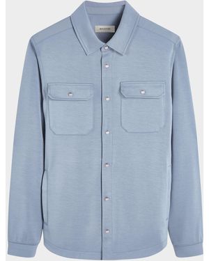 Bugatchi Apos;S Soft Knit Shirt Jacket - Blue