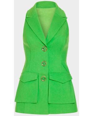 Ramy Brook Lisa Button-Front Vest - Green