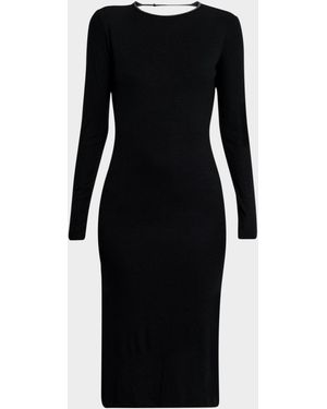 IRO Telina Knit Open-Back Midi Dress - Black