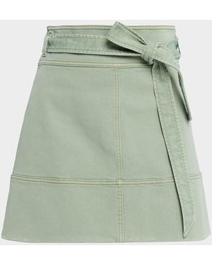 Tanya Taylor Courtney Denim Mini Skirt - Green